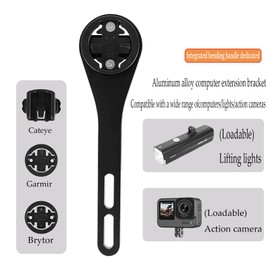 FEISHIONG Bike Computer Mount, Aluminum Alloy Bicycle Computer Mount for Road Bike Integrated Handlebar， Computer with Bike Light Holder,Sport Action Cameras Interface Mount