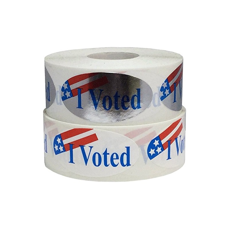 I Voted Stickers 2 x 1 Oval Shape Bulk Pack