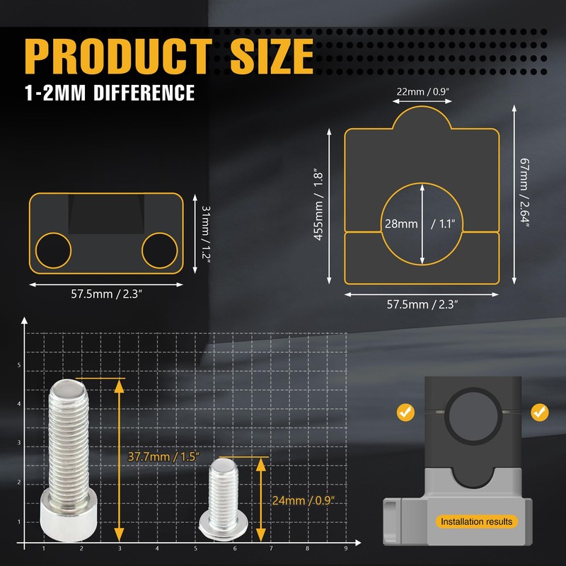 Sawrain Universal Motorcycle Handlebar Risers for 1-1/8" 28mm 7/8" 22mm