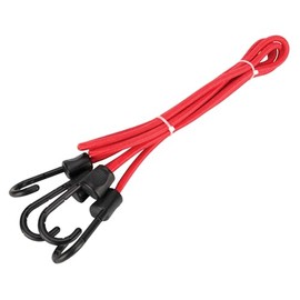 Performance Tool W1830 24-Inch Rubber Coated Steel Hook Bungee Cords with Extra Wide Hook Openings, UV Resistant Poly Coating, Red/Black, 2-Pack