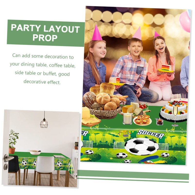 Outanaya 2pcs Football Themed Washable Tablecloth Pe Table Cover for