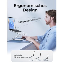 CIRYCASE Laptop Stand Height Adjustable & Ergonomic, Foldable Aluminium Laptop Stand, Stable & Portable Laptop Stand, Notebook Stand Compatible with MacBook Pro/Air, HP (10-16 Inches)