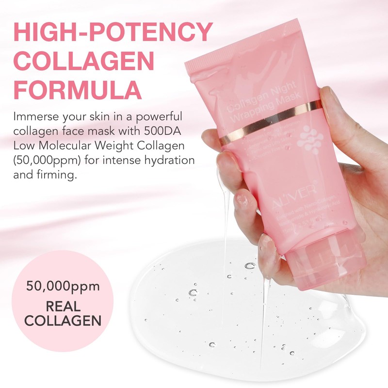 Collagen Night Wrapping Mask, Overnight Mask Face, Peel Off Collagen