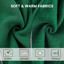 Queenmore Large Christmas Dog Sweater, Cozy Fleece Dog Sweatshirt, Warm Winter Fleece Jacket for Small, Medium & Large Dogs with Leash Hole/Reflective Stripes Green