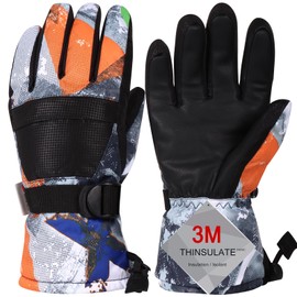 Pnosnesy Ski Gloves, Warmest Waterproof and Breathable Snow Gloves for Cold Weather, Fits Both Men & Women,for Parent Child Outdoor
