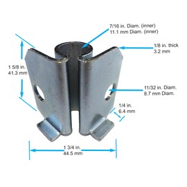 Corner Bracket Socket for 7/16-inch Caster Stem. Set of Four