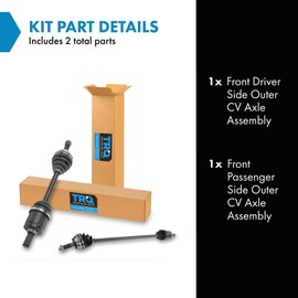 TRQ Front Driver and Passenger Side CV Axle Assembly Set 2 Piece Compatible with 1990-1993 Honda Accord Automatic Transmission