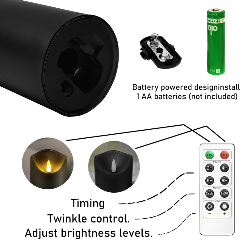 kakoya Flickering Flameless Candles, Battery Operated Acrylic LED Pillar Candles