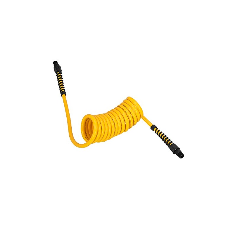 DEWALT 1/4-Inch x 10ft Polyurethane Recoil Hose with 1/4-Inch Fittings