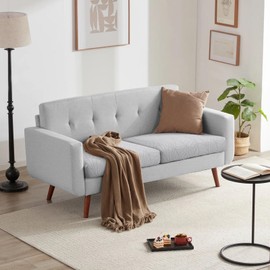 Fuloon Waterproof Couch Cushion Covers, Stretch Replacement Sofa Seat Covers Solid Chair Cushion Slipcovers Washable Suitable for Armchair Loveseat Sofa Light Grey, 2 Pieces