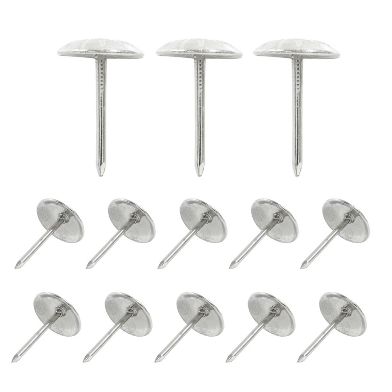 Auvotuis 100PCS Silver Upholstery Decorative Tacks, Antique Furniture DIY Nails
