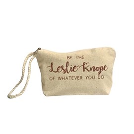 Be The Leslie Knope of Whatever You Do Make Up Bag, Parks and Rec gifts, Mother's Day gift, inspirational quote bag, rose gold makeup bag
