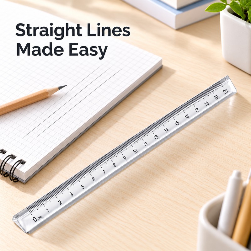 Transparent Triangular Ruler, 15cm/20cm Clear Anti-Roll Measuring & Drawing Tool