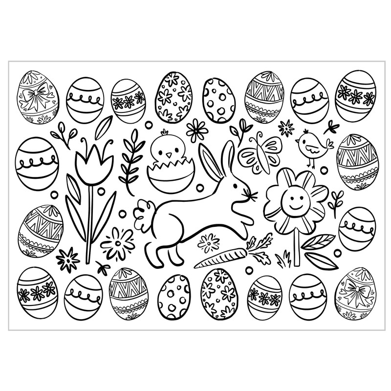 Iconikal Color-Your-Own 2-Sided Reversible Disposable Paper Place Mats, 14 x