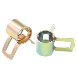 Kyuionty 30Pcs Spring Band Type Clips 16mm(5/8 Inch) Air Hose Tube Water Pipe Fuel Hose Line Vacuum Hose Clamp, Fit 16.2-17.9 OD (Metallic)