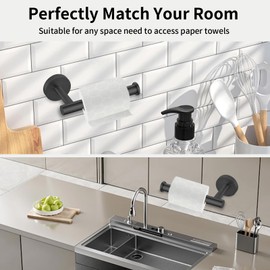 Toilet Paper Holder, Eolax Perforated Roll Holder, Wall Mounted, SUS304 Stainless Steel, Toilet Roll Holder for Bathroom, Kitchen, Washroom (Black)