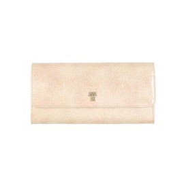 ANNA SUI Rose Heart Women's Long Flap Wallet, beige