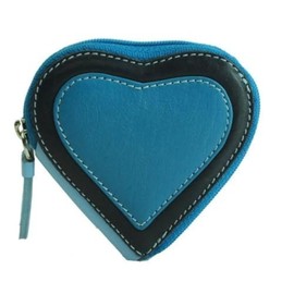 Visconti Capri RB59 Multi Colored Heart Shaped Ladies/Girls Leather Coin Purse Key Wallet With Key Chain (Berry)