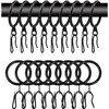 WISION 30 Pcs Metal Curtain Drapery Rings & Hooks, 30