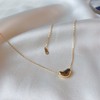 14k necklace daily layered heart empty silver pendant silver (sillver)