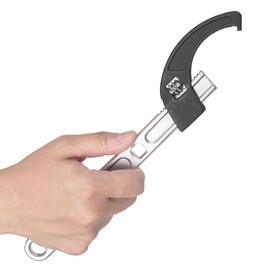 KiWAV Universal 2-in-1 Adjustable Steering Stem Spanner Wrench, 22-70mm Range with 3/8" Torque Wrench Drive Cutout - Durable Alloy Steel, Rust-Resistant Automotive Tool