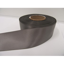 2 metres x 38mm Satin Ribbon Gunmetal Grey Dark Silver Double Sided 38 mm 3.8cm