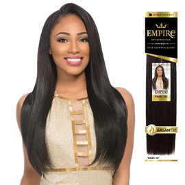 Sensationnel Empire yaki weave hair - Empire straight human hair yaki texture hair for weaving and sew in styles - Empire yaki 1 pack (14 inch, M44)