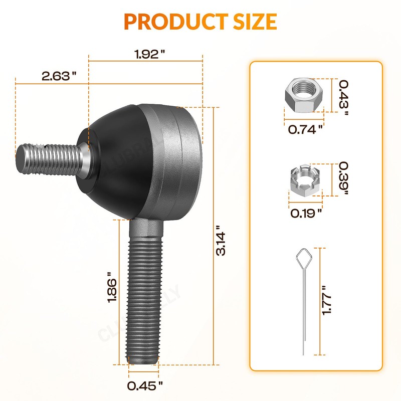 CLUBRALLY Tie Rod End for Club Car DS G&E 1976-2008