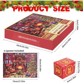 Advent Calendar 2025 Jigsaw Puzzle,24 Days Christmas Countdown Calendar for Kids, 24 Boxs 1008 Pieces Puzzles for Adults Family Toys for Teens Christmas Decoration Gift Creativity (F)