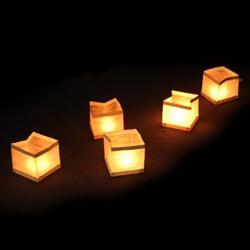 Aketek 20 Pack Square Chinese Lanterns Wishing, Praying, Floating, River