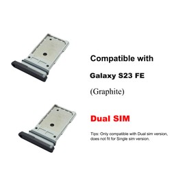 2 PCS for Galaxy S23 FE Dual SIM Card Tray Replacement, Dual SIM Card Slot Holder Compatible with Galaxy S23 FE (Graphite)