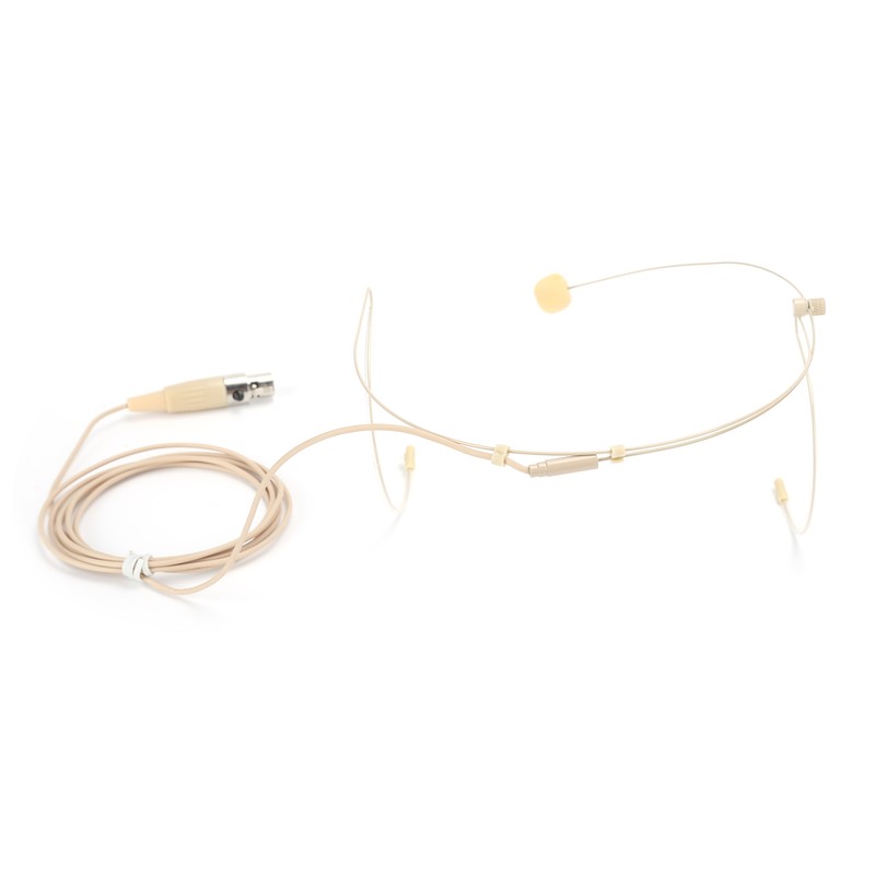 Beige 3Pin Connector Headset Microphone with Capacitance Head for bodypack