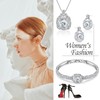 Celetial Whisper 18K White Gold Plated Jewelry Set with 57-Facet