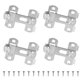 4Pcs Stainless Steel Flip Latch with Screws, 90 Degree Flip Latch Safety Door Bolt, Sliding Door Latch Lock Hardware, Thicker Flip Garden Gate Locks, Flip Sliding Barn Door Latch for Windows Cabinets