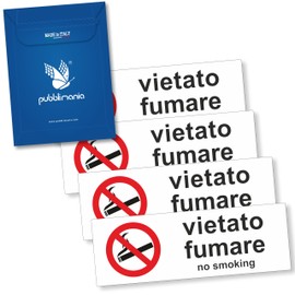 Pubblimania Aufkleber Rauchen verboten aus flexiblem PVC (Cm14,5X5) (Rauchverboten)