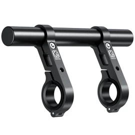 BRCOVAN Aluminium Alloy Handlebar Extension with 200 mm Long Cross Bar, Handlebar Extension with Double Clamp Base for 22/25/28.6/32 mm Diameter Handlebar for Bicycle, Motorcycle, Scooter, ATV, Black