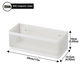 WOCHUANGSI Magnetic Shelf for Washing Machine Laundry Room Magnetic Organizer Laundry Shelf Organizer Washing Machine Shelf Hanging Basket Storage Magnetic Fridge Shelves (White, L11in*W4.9in*H3.9in)