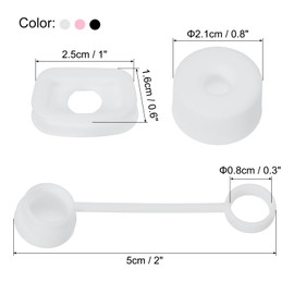 PATIKIL Silicone Spill Stopper for Straw Cup 2.0 40oz/30oz, Set of 9 Tumbler Accessories Including 3 Straw Cover Cap, 3 Square Spill Stopper and 3 Round Leak Stopper, White/Black/Pink