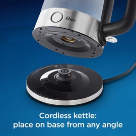 Oster New Oster Cordless Glass Kettle Electric Tea Water, Auto Shut-Off, 1.7L, 1500W