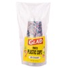 Glad Holiday 16oz Clear Plastic Cups with Candy Cane Design