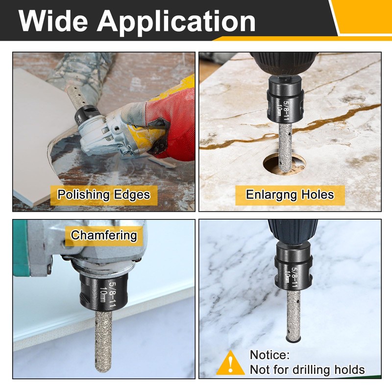 sourcing map Diamond Finger Shaped Milling Bit 20mm 2 Holes