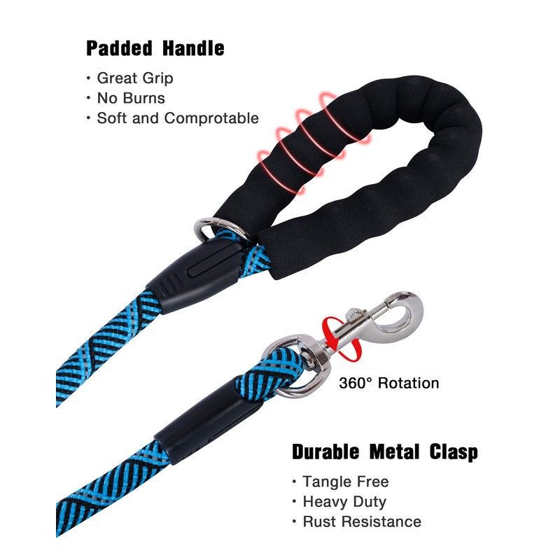 Long Dog Leash with Reflective Threads 15FT 20FT 30FT 50FT,Heavy