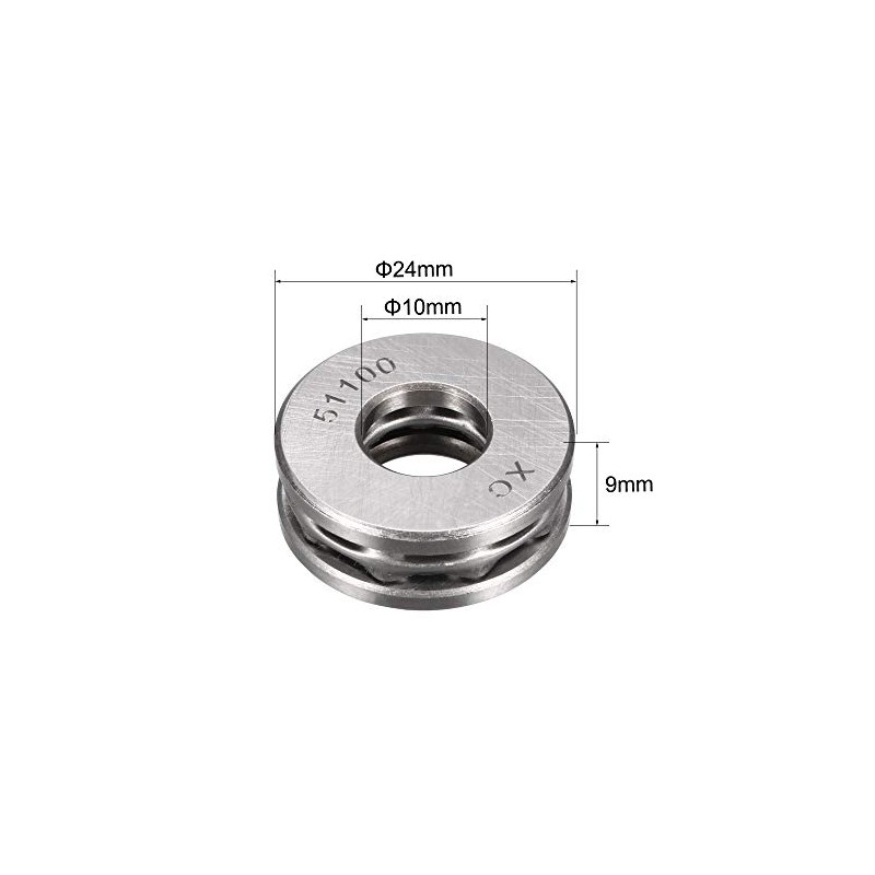 sourcing map 4 pieces miniature thrust ball bearings 51100 10