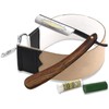 Men's Razor Set, Razor Set, Wooden Handle, Gold Etching, Black