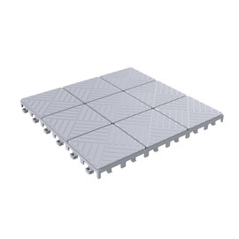 Pure Garden 12-Pack Polypropylene Interlocking Patio Deck Tiles - Weather-Resistant Outdoor Flooring for Balcony, Porch, and Garage (Gray)