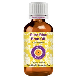 Deve Herbes Pure Rice Bran Oil (Oryza sativa) Cold Pressed 5ml (0.16 oz)