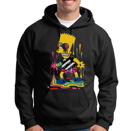 Bart Simpson 'Splashed Design' Hoodie - Unisex Hoodie by eleven24design (Black, Medium)