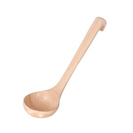 Wooden Ladle for Cooking, Long Handle Ladle Utensils for Soup, Handmade for Kitchen Cookware, Wooden Serving Spoon with Hook, Non Stick Long Handle Wooden Spoon for Stirring