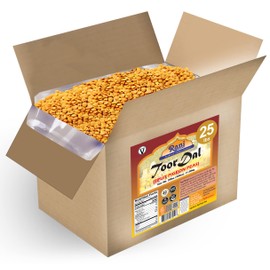 Rani Toor Dal (Split Pigeon Peas) 400oz (25lbs) 11.36kg Bulk Box ~ All Natural | Gluten Friendly | NON-GMO | Vegan | Indian Origin