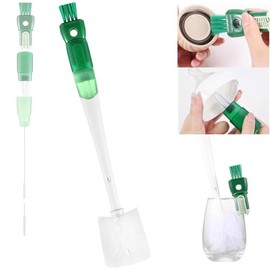 5 in 1 Multifunctional Water Bottle Cleaning Brush Portátil Leche Biberones Cepillo para Limpiar la Botella de Agua de Mango Largo Adecuado para Boca 